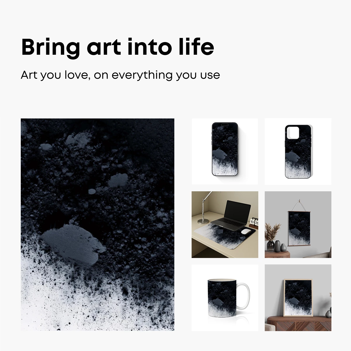 Ink Splash Elegance: Monochrome Contrast Art