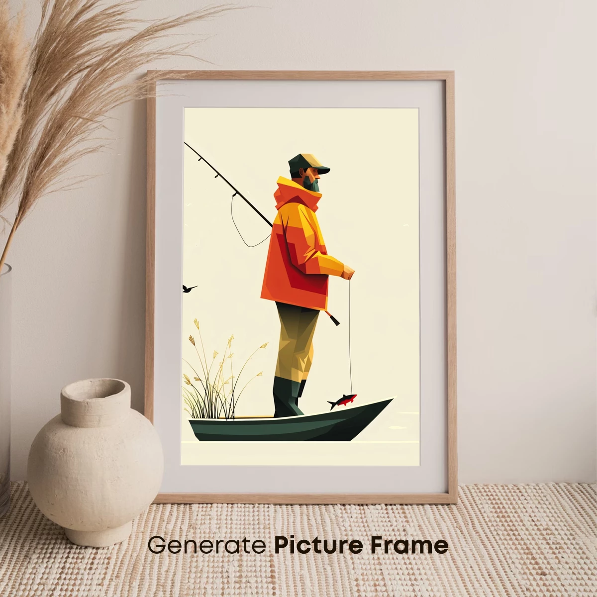 Geometric Fisherman: Modern Artistry on Water - Image 7