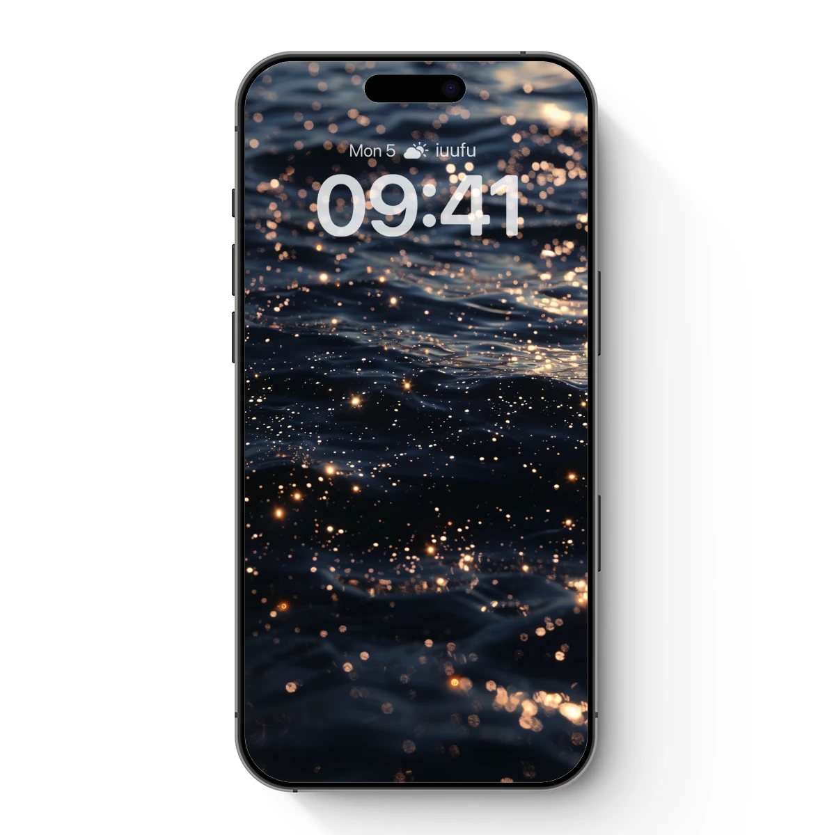 Golden Sparkles on Midnight Waves