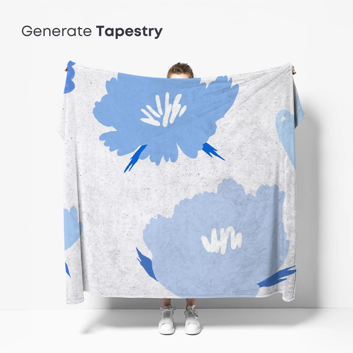 Blue Blossom Elegance: Abstract Floral Artistry - Image 5