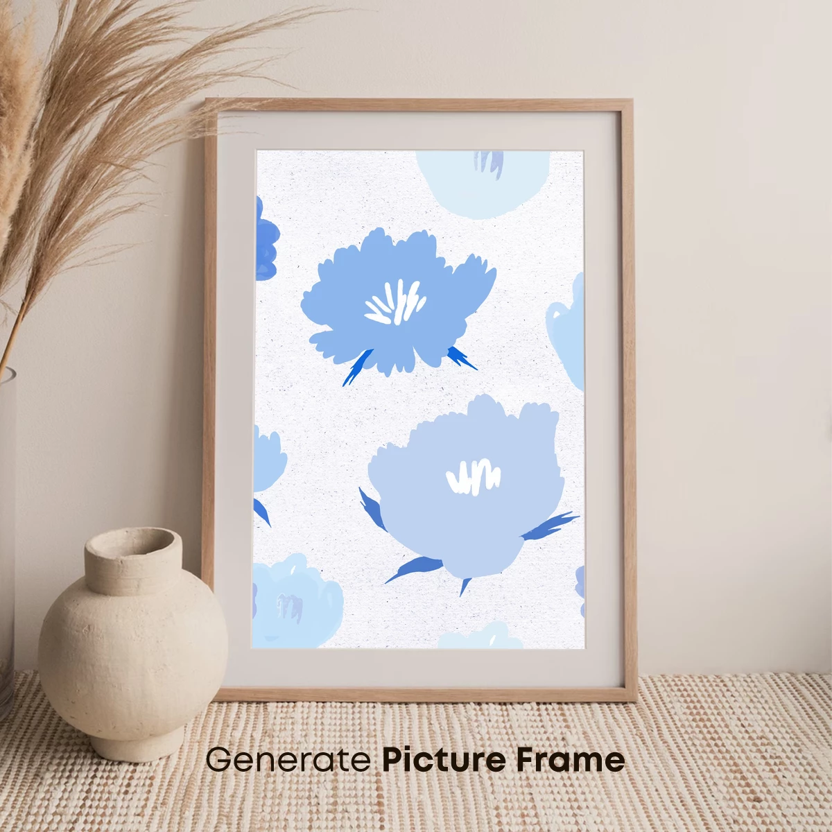 Blue Blossom Elegance: Abstract Floral Artistry - Image 7