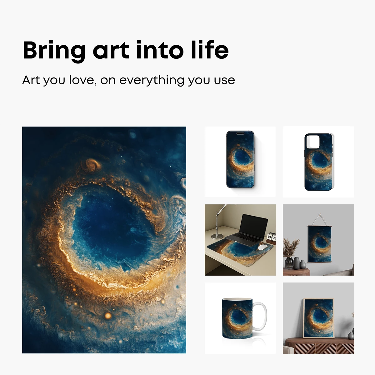 Cosmic Vortex: Swirling Galaxies in Abstract Harmony