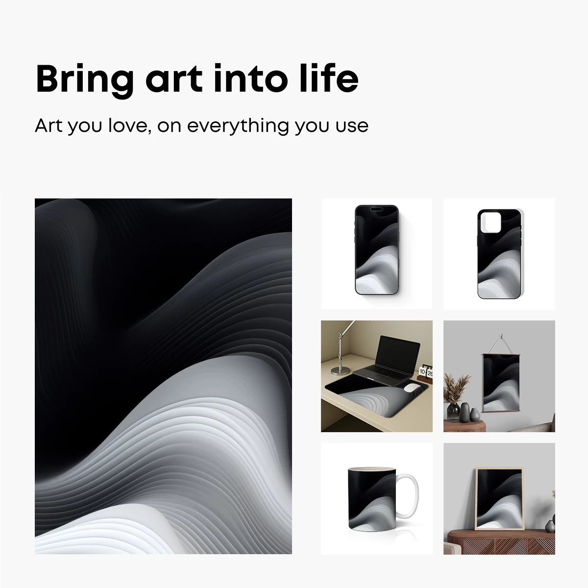 Elegant Monochrome Waves: A Study in Contrast and Flow - Image 2