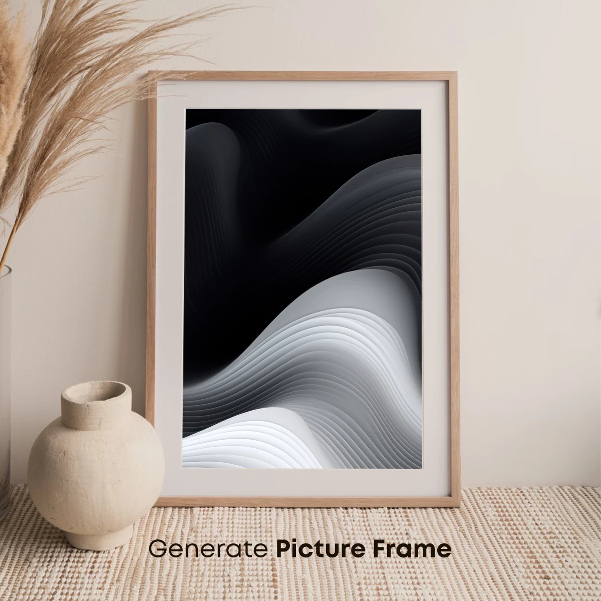 Elegant Monochrome Waves: A Study in Contrast and Flow - Image 7