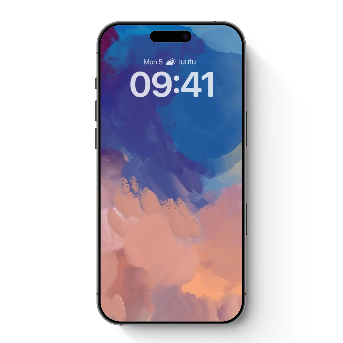 Abstract Cloud Symphony: Blue and Peach Harmony