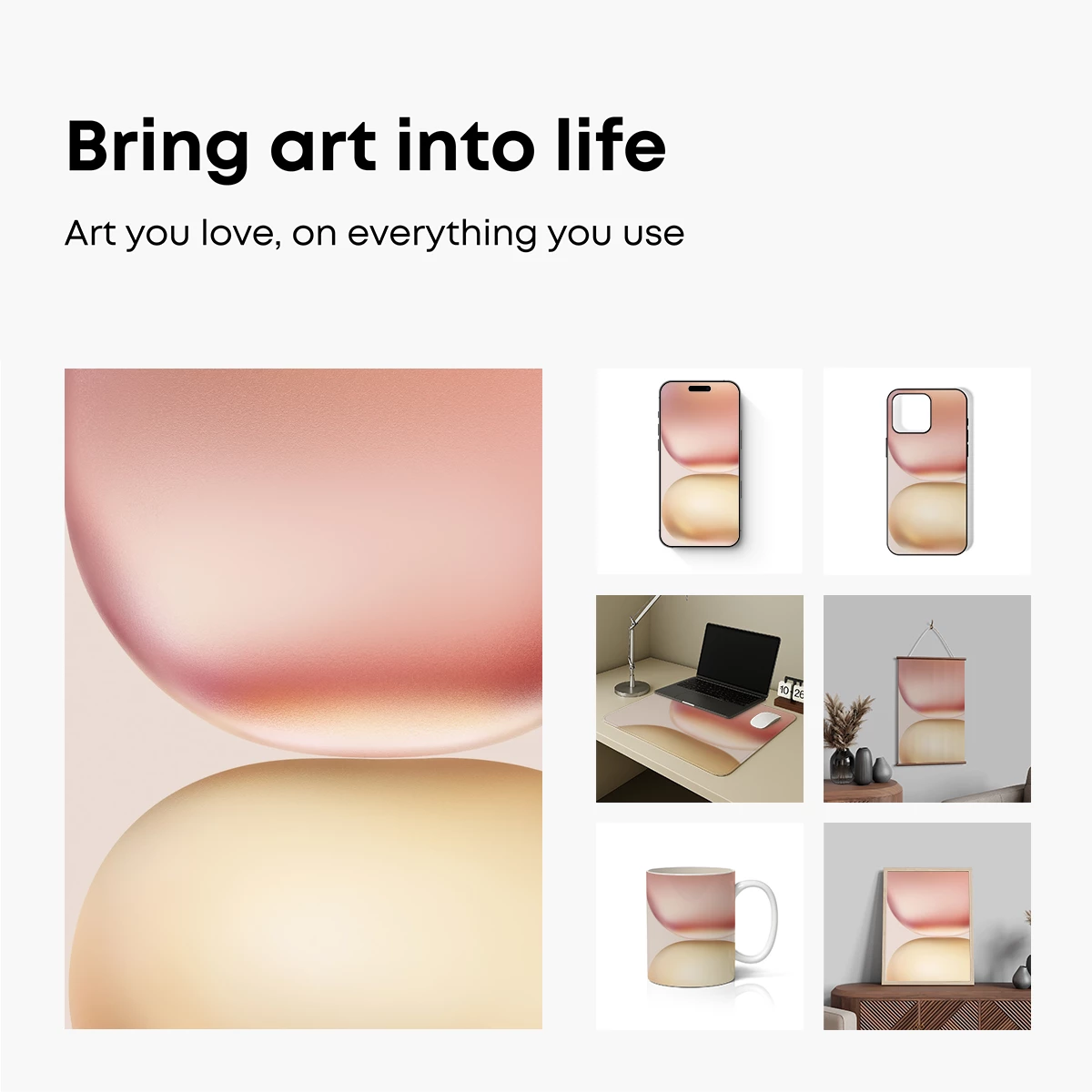 Golden Globes: Abstract Elegance in Soft Hues - Image 2