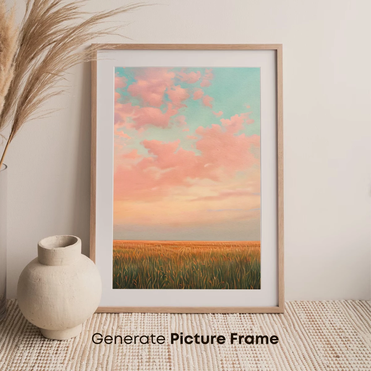 Golden Fields Under a Blush Sky - Image 7