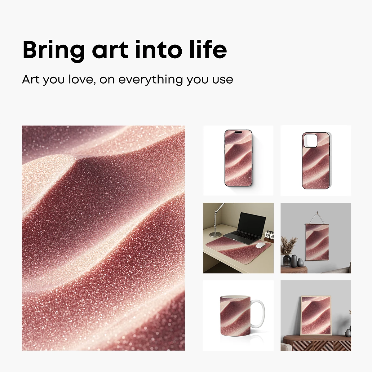 Glittering Rose Gold Waves - Image 2