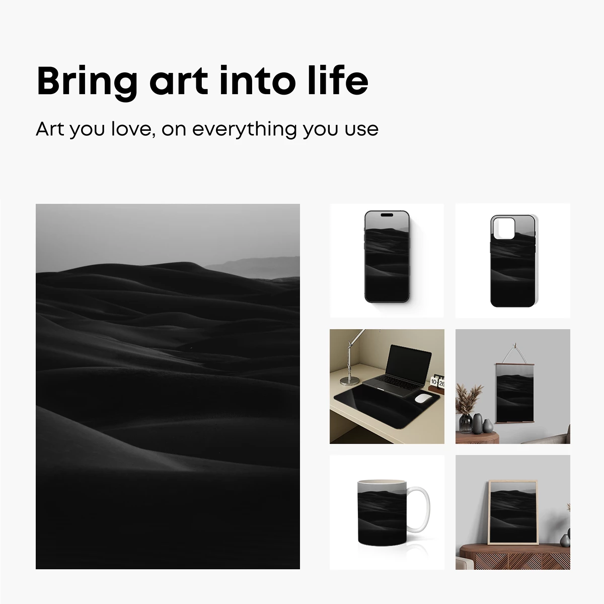 Eternal Sand Dunes: Monochrome Serenity - Image 2