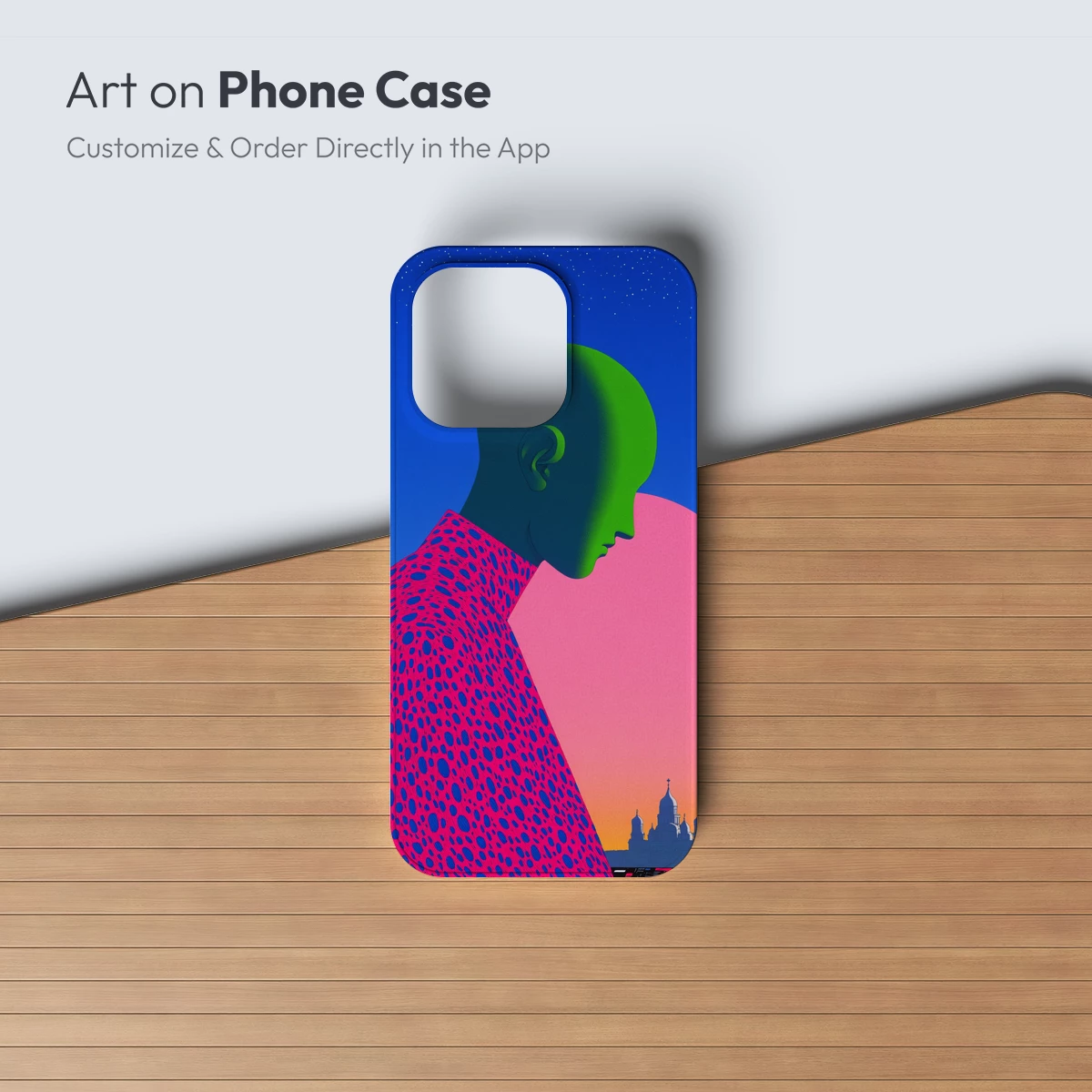 Geometric Dreamer: Futuristic Profile in Neon Hues - Image 3