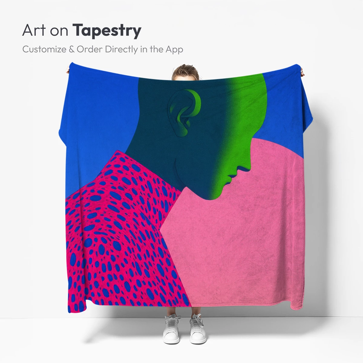 Geometric Dreamer: Futuristic Profile in Neon Hues - Image 5