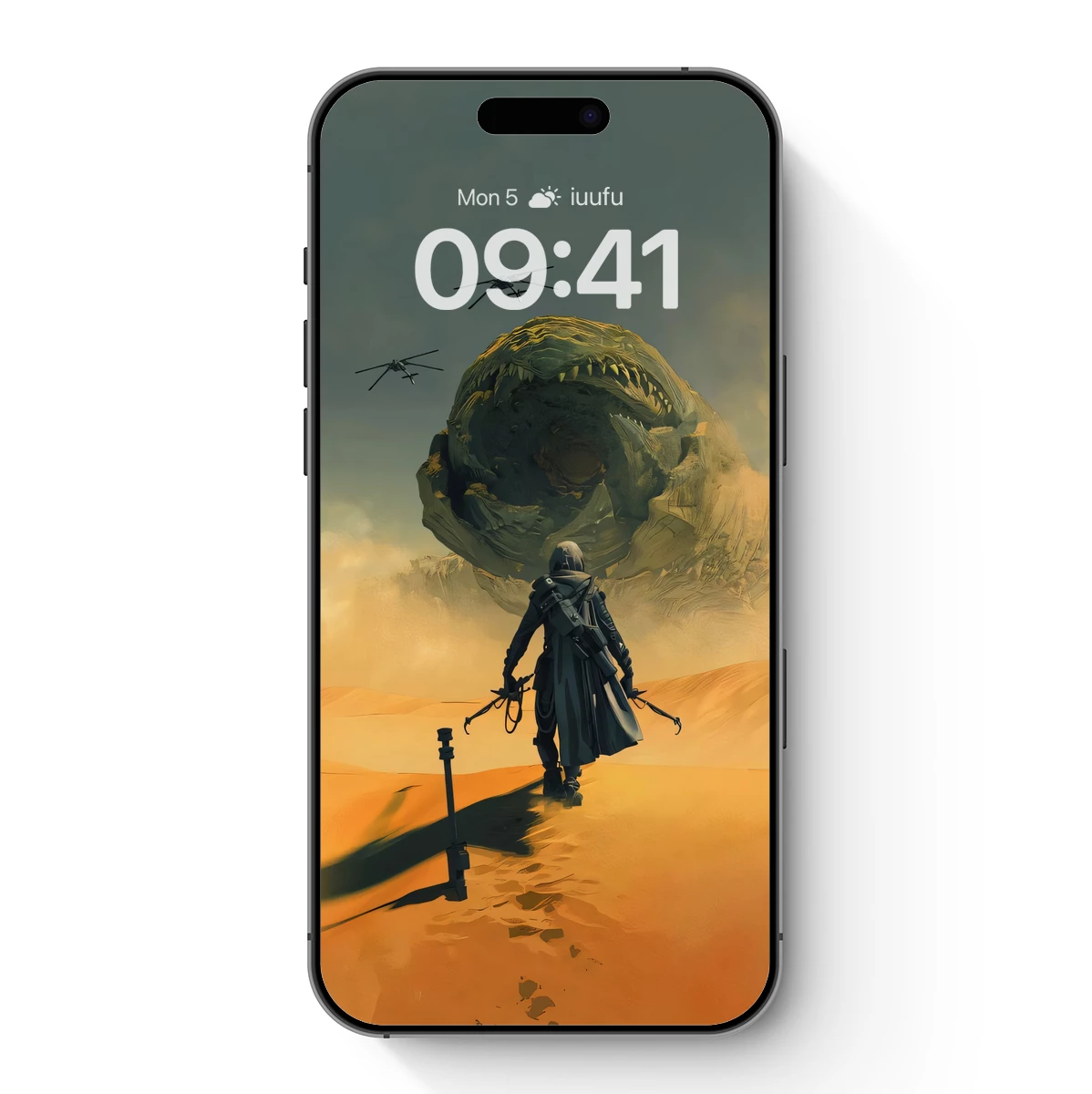 Desert Guardian: Futuristic Soldier vs. Colossal Beast