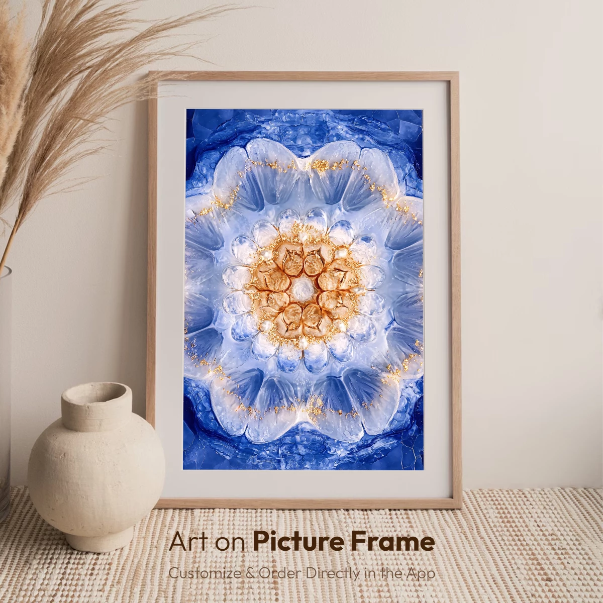 Glacial Bloom: Ethereal Flower in Ice Blue - Image 7