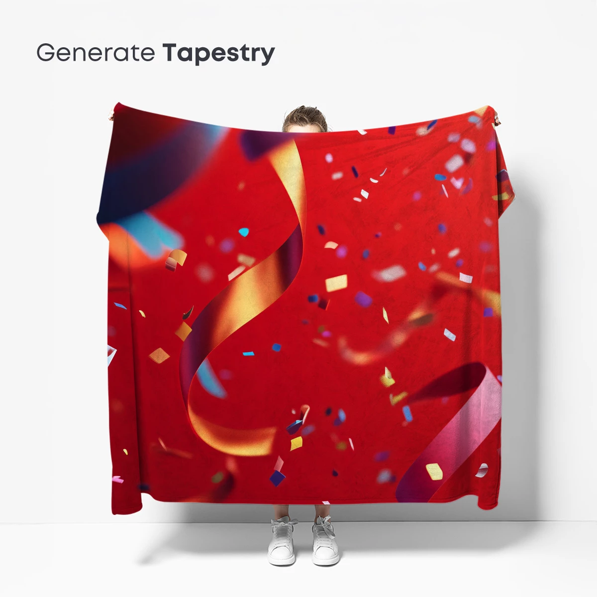 Confetti Carnival: Festive Ribbons in Scarlet - Image 5