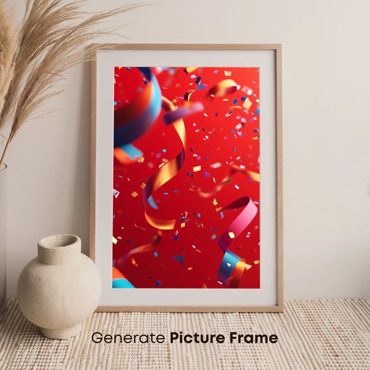 Confetti Carnival: Festive Ribbons in Scarlet - Image 7