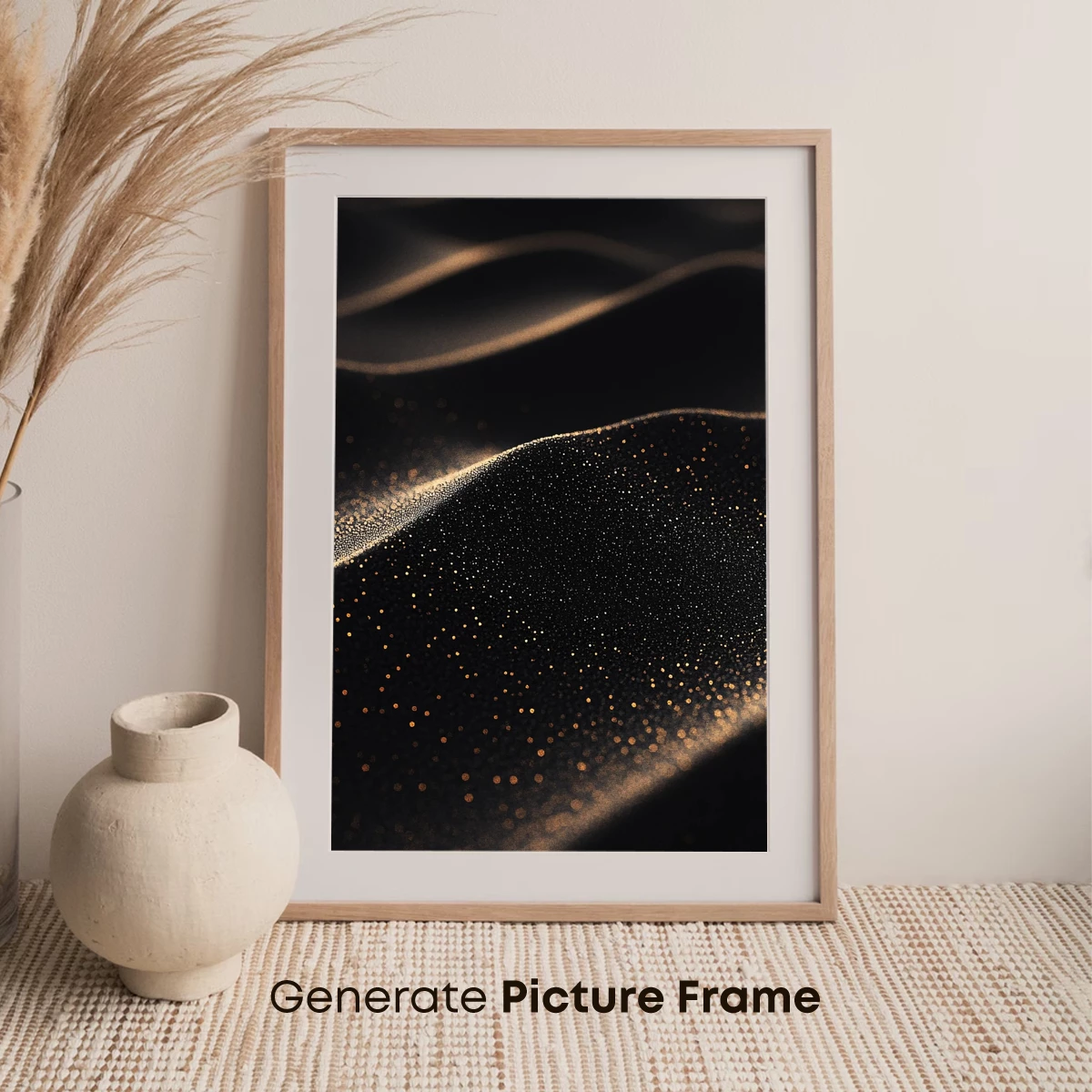 Golden Sands of Eternity: Abstract Minimalist Waves - Image 7
