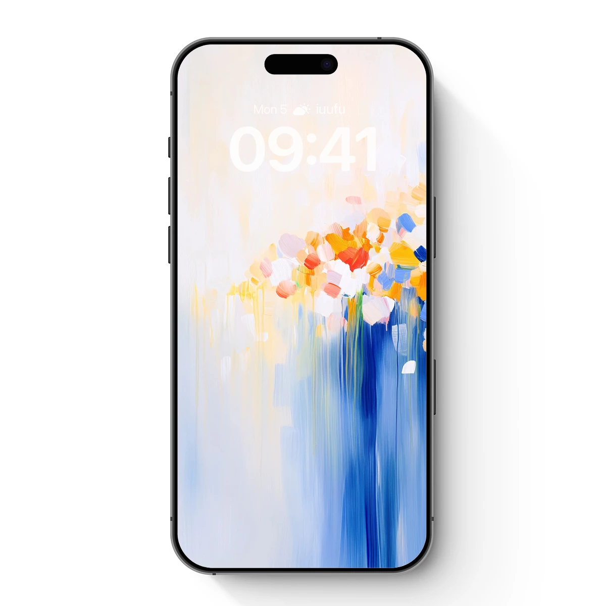 Abstract Floral Symphony in Blue Vase