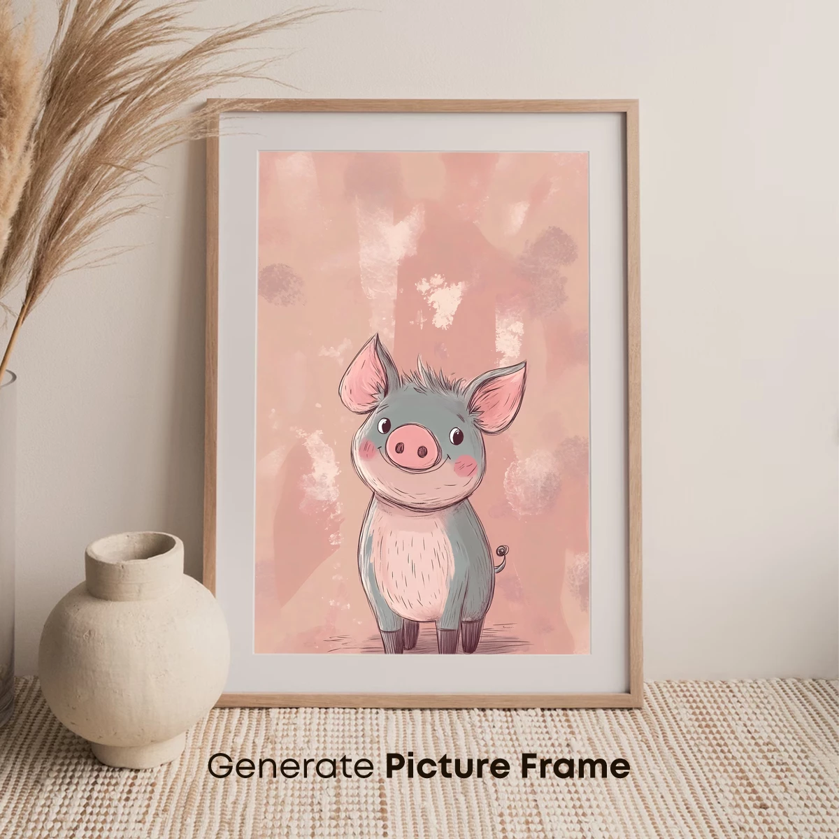 Charming Piglet in Pastel Dreams - Image 7
