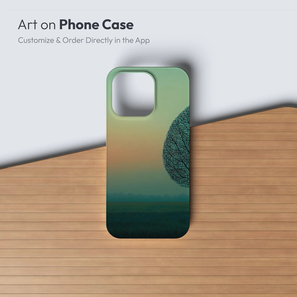 Leaf-Shaped Tree at Sunset: A Surreal Silhouette - Image 2