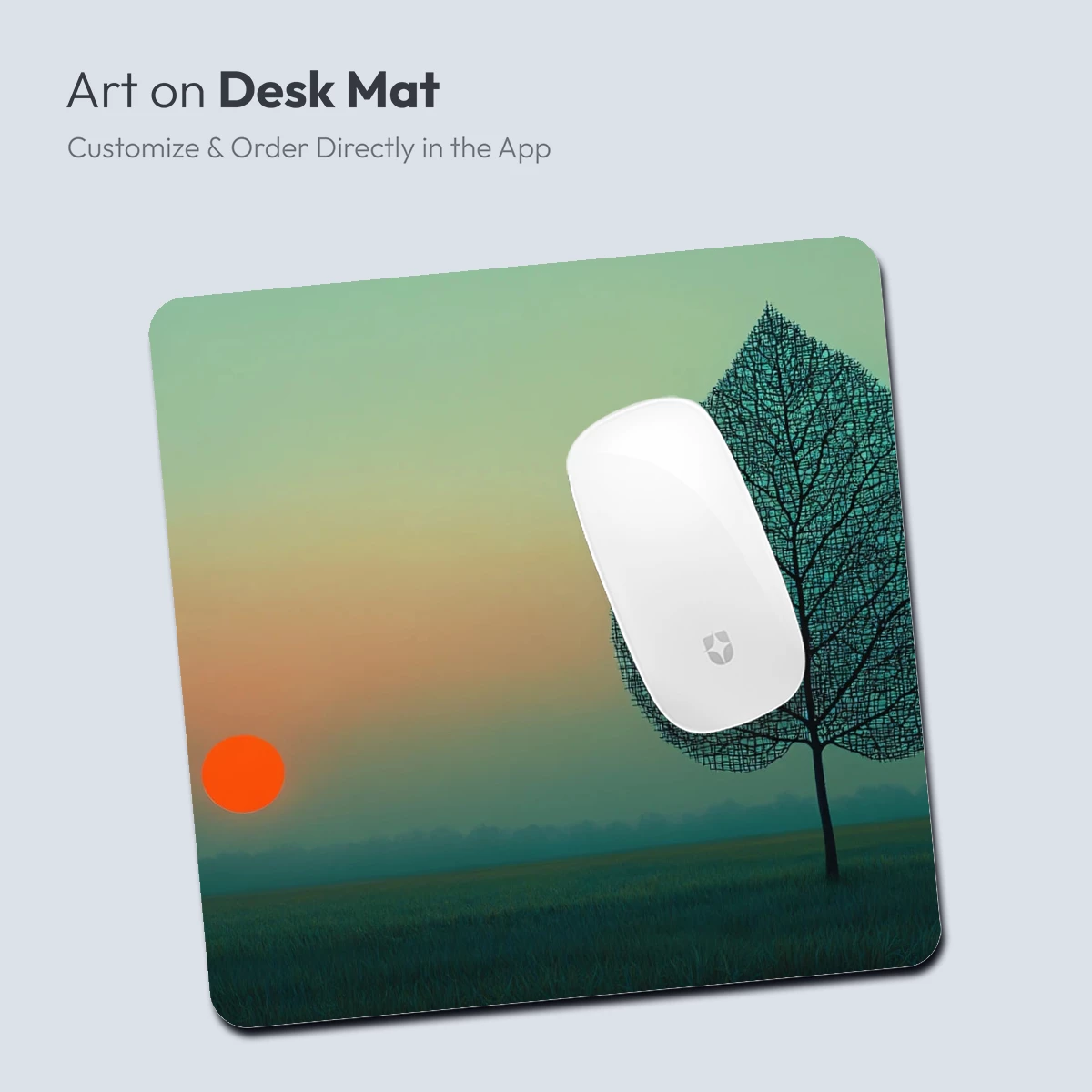 Leaf-Shaped Tree at Sunset: A Surreal Silhouette - Image 3