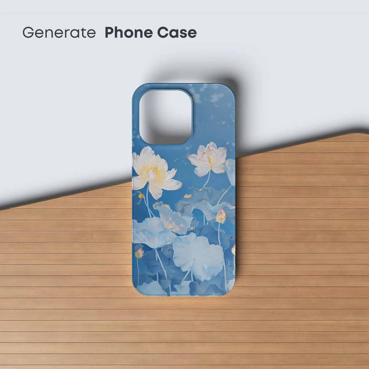 Ethereal Lotus Serenity: Watercolor Blossoms in Blue - Image 3