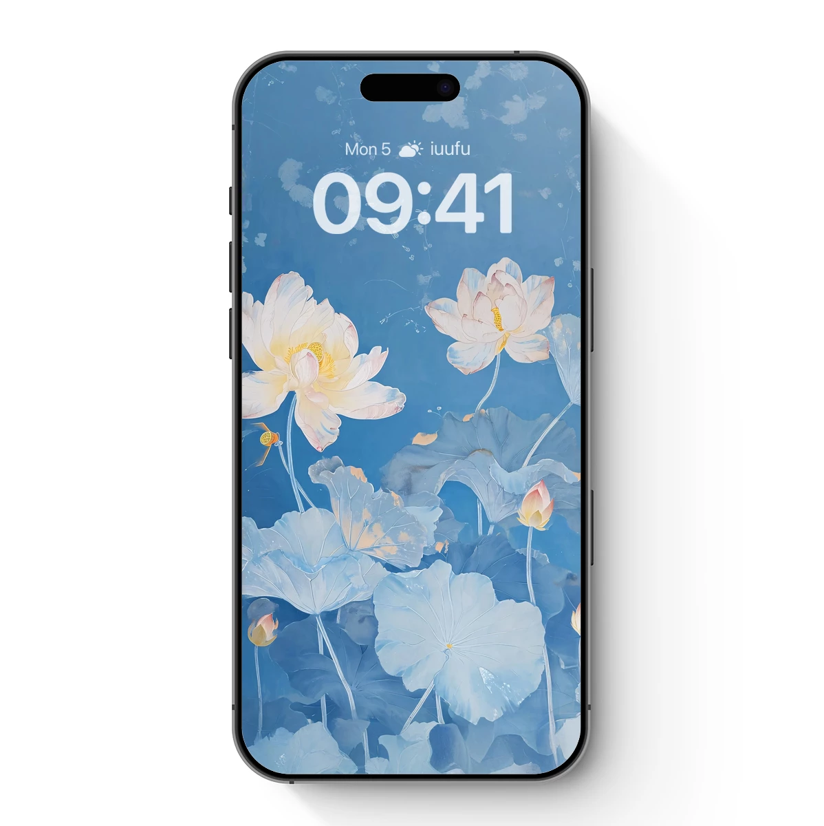 Ethereal Lotus Serenity: Watercolor Blossoms in Blue