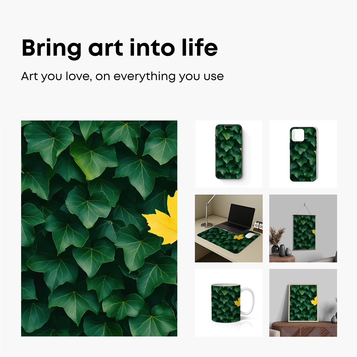 Golden Leaf Amidst Verdant Greenery - Image 2