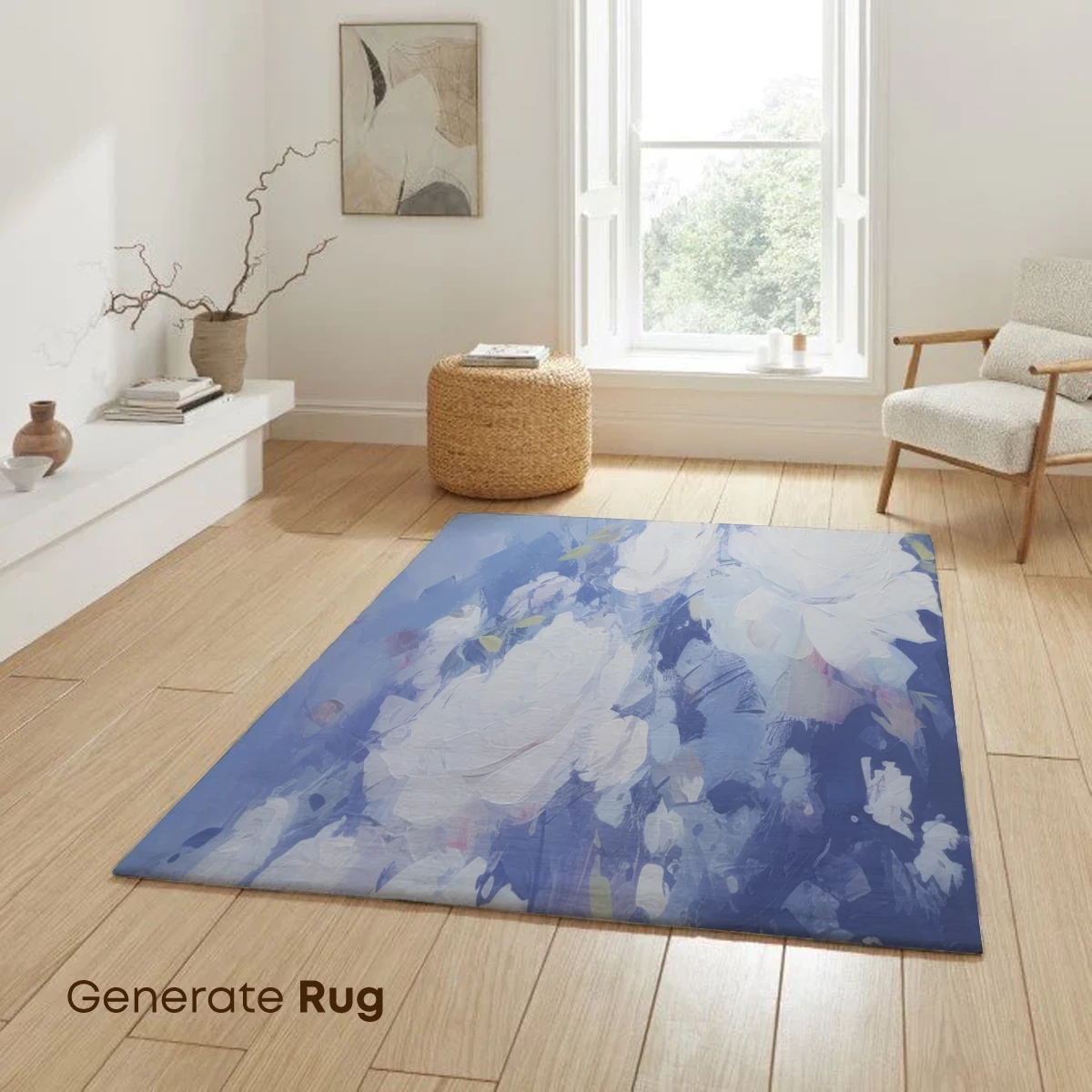 Ethereal White Roses in Blue Hues - Image 6