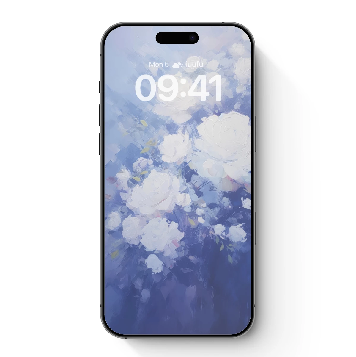 Ethereal White Roses in Blue Hues