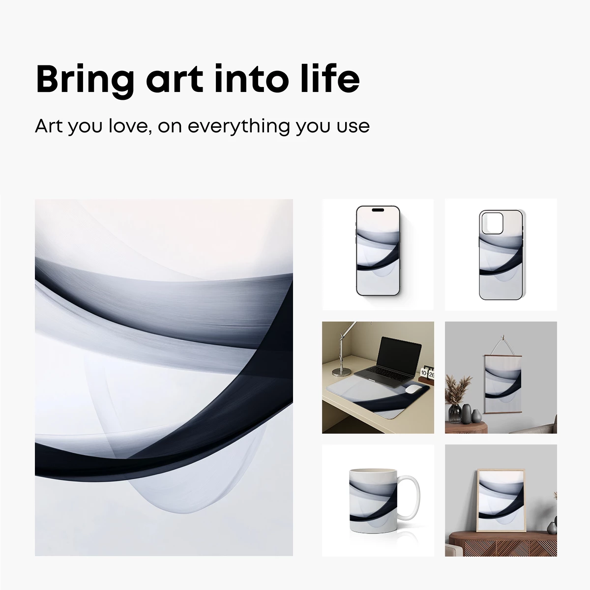 Ethereal Silk Waves: A Study in Monochrome Flow - Image 2