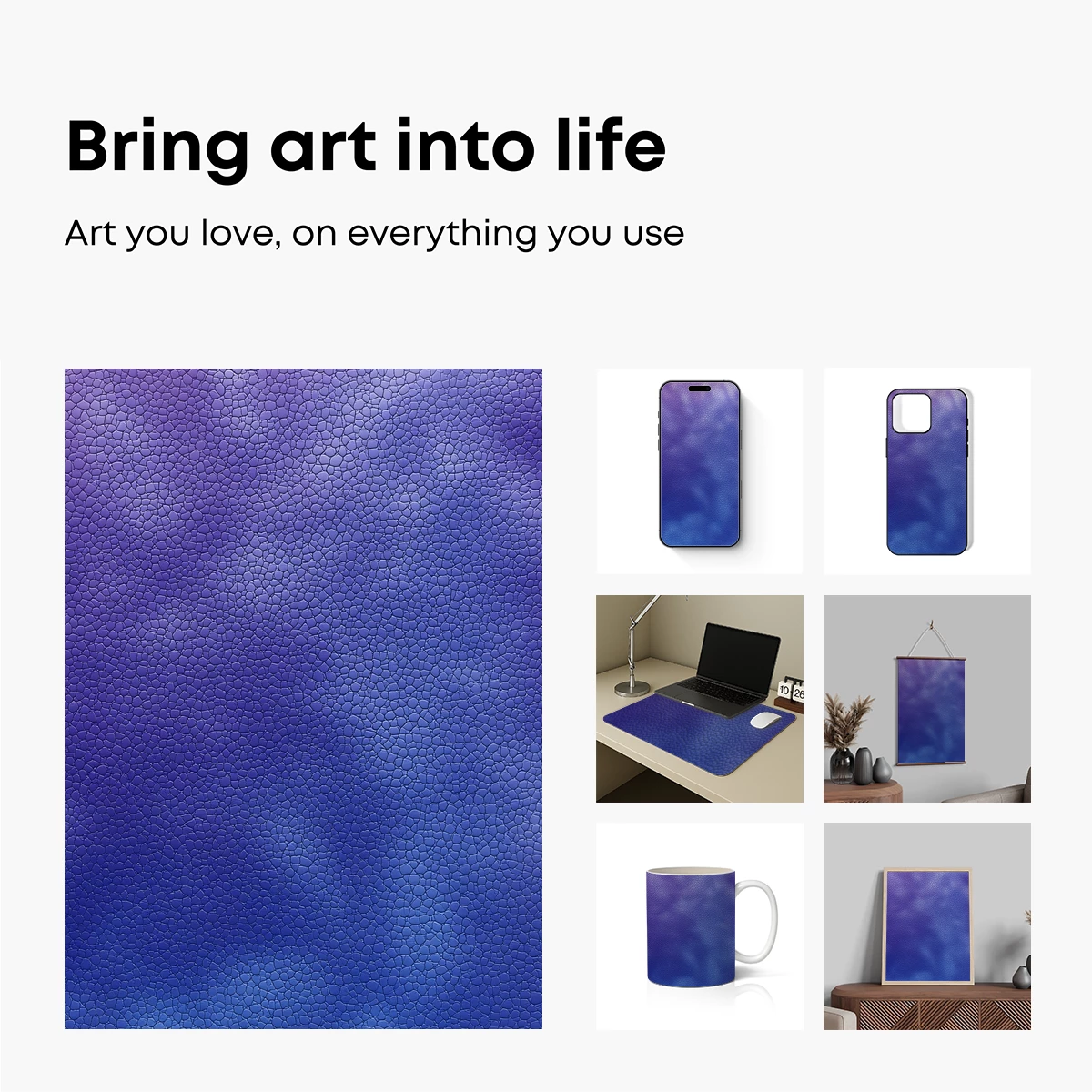 Blue Mosaic Dream: Textured Gradient Art - Image 2