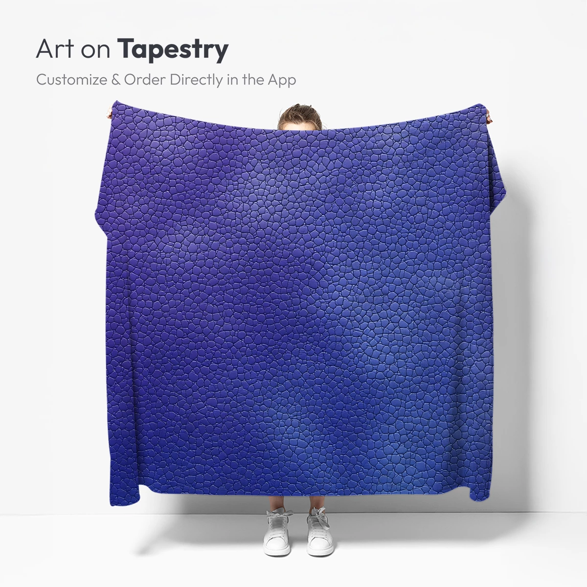 Blue Mosaic Dream: Textured Gradient Art - Image 5