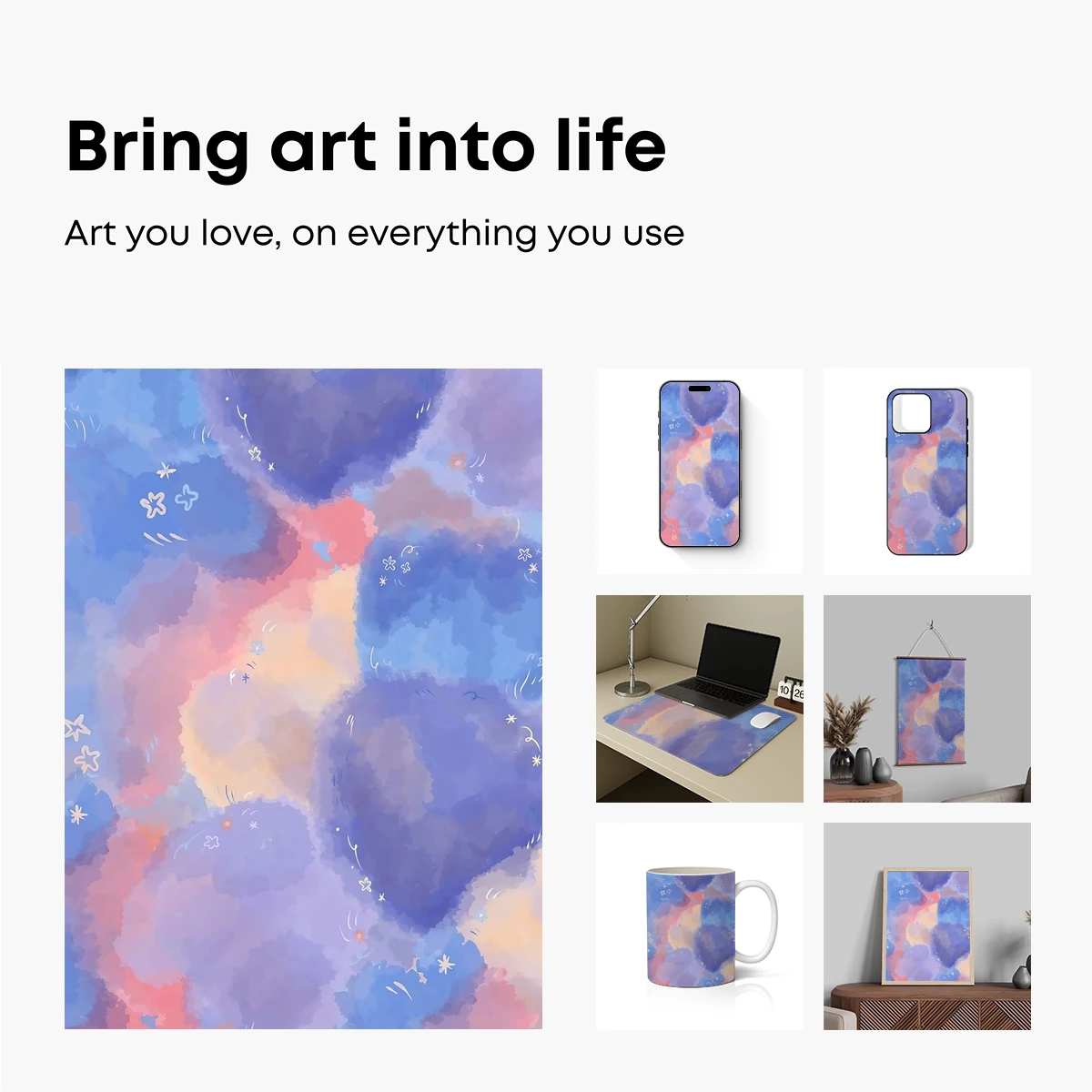 Dreamy Pastel Nebula: Cosmic Floral Whispers - Image 2