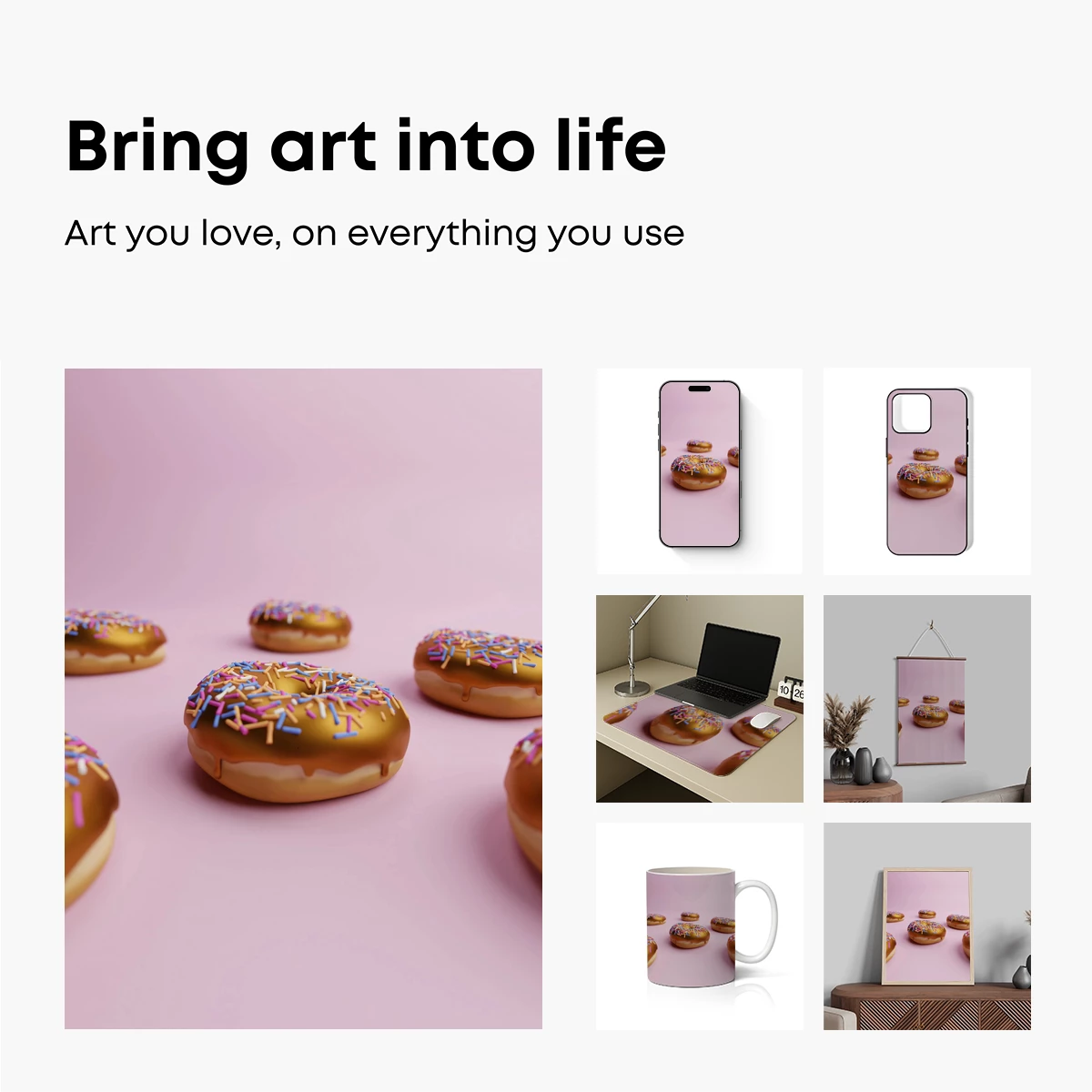 Golden Donuts with Sprinkles: Sweet Minimalism