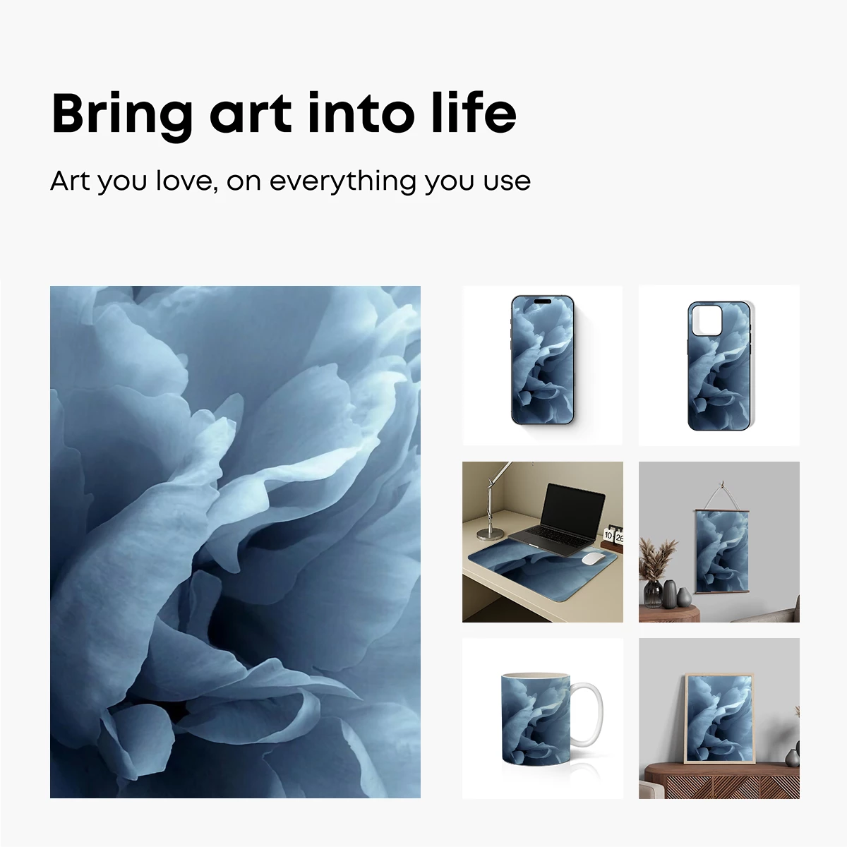 Ethereal Blue Petals: A Whisper of Silk - Image 2