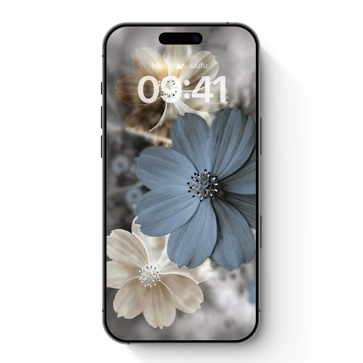 Ethereal Floral Symphony in Blue and Cream