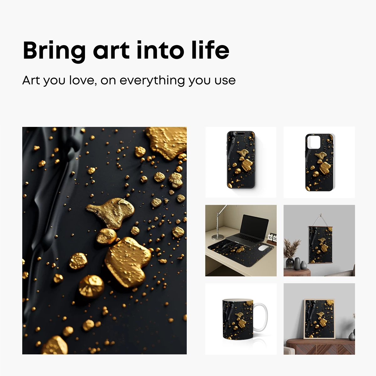 Golden Flecks on Midnight Canvas - Image 2