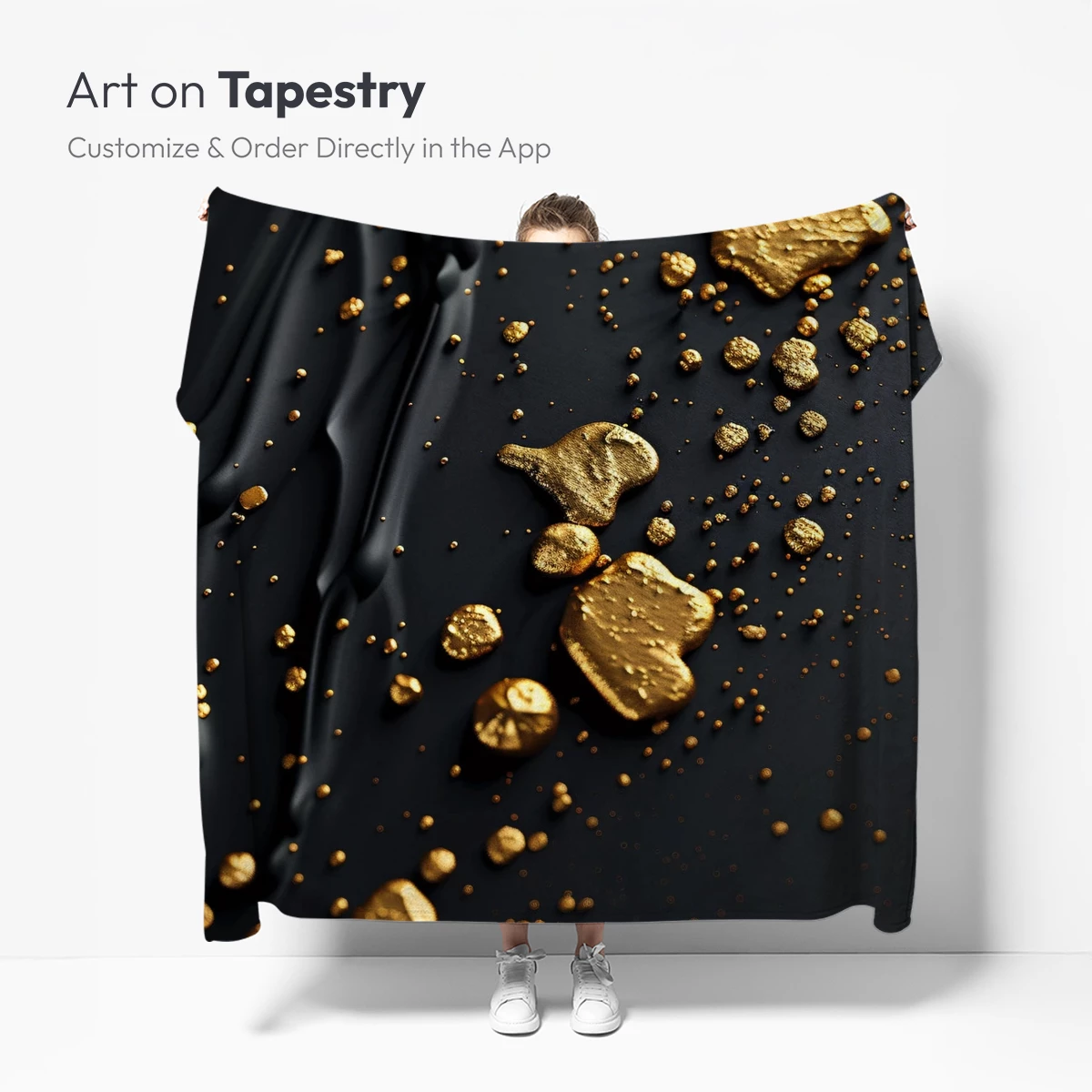 Golden Flecks on Midnight Canvas - Image 5