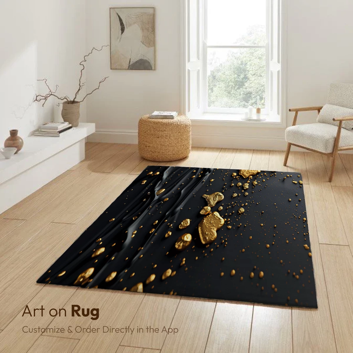 Golden Flecks on Midnight Canvas - Image 6