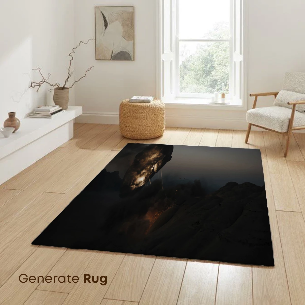 Ethereal Desert Dream: Floating Face in Flames - Image 6