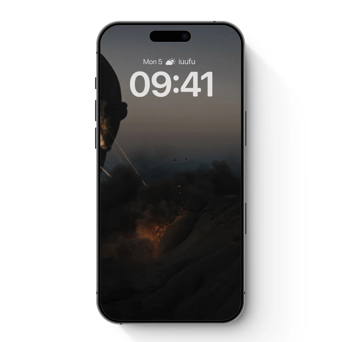 Ethereal Desert Dream: Floating Face in Flames