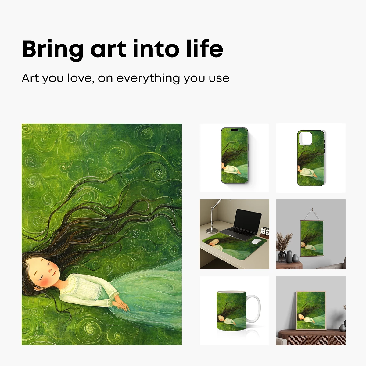 Dreaming in Verdant Whirls: A Surreal Slumber - Image 2