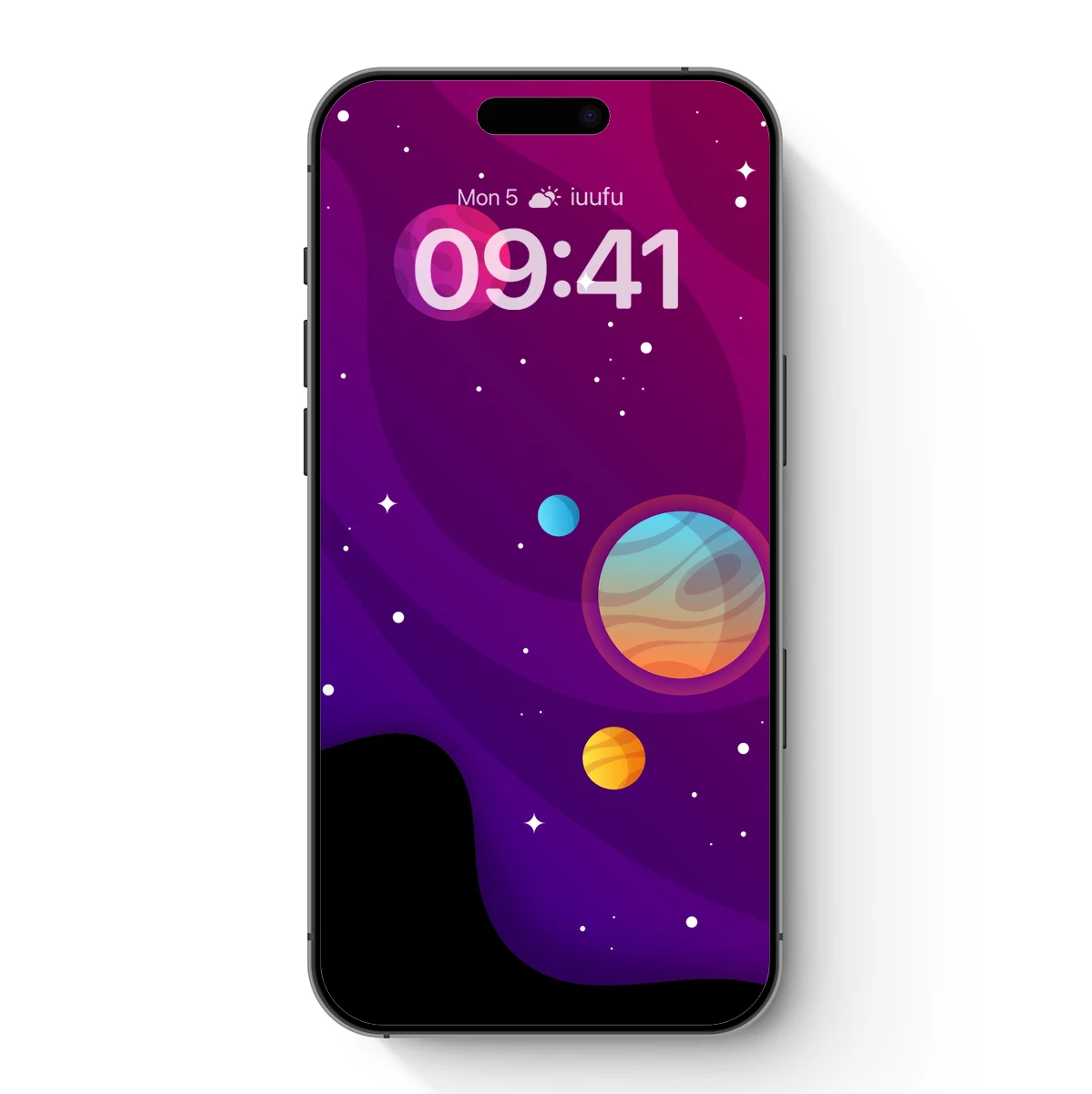 Cosmic Symphony: Vibrant Planets in Purple Nebula