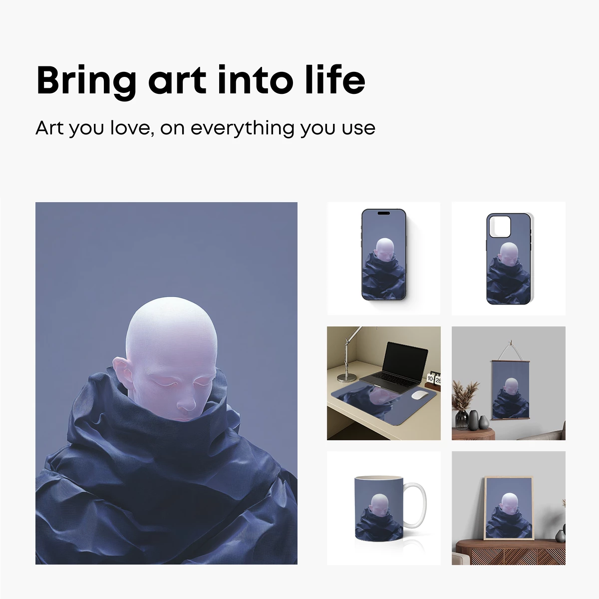 Ethereal Veil: Futuristic Serenity in Monochrome - Image 2