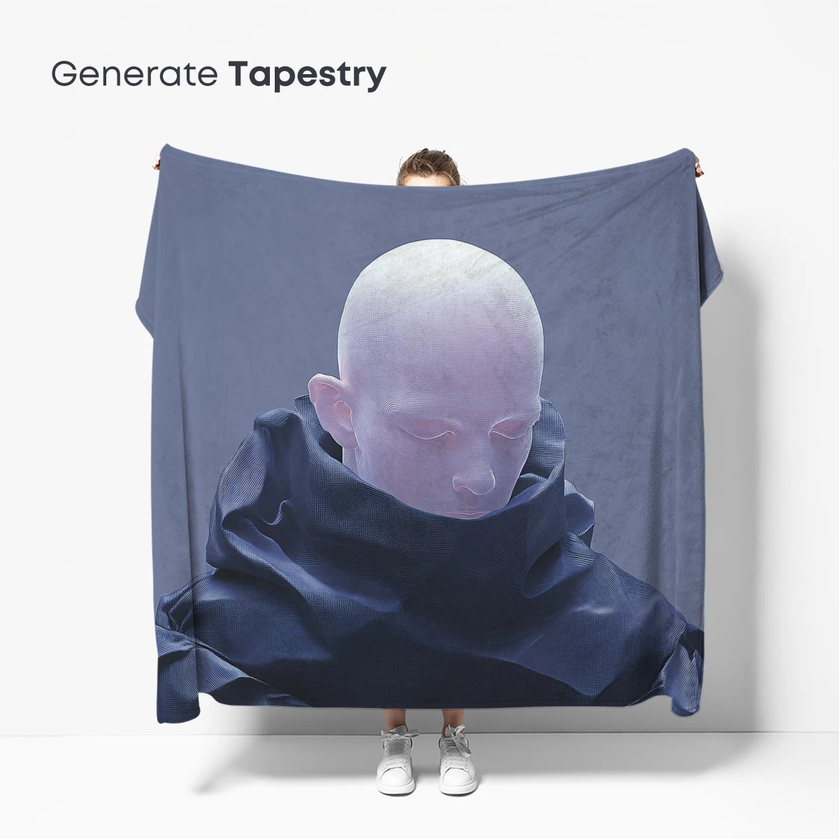 Ethereal Veil: Futuristic Serenity in Monochrome - Image 5