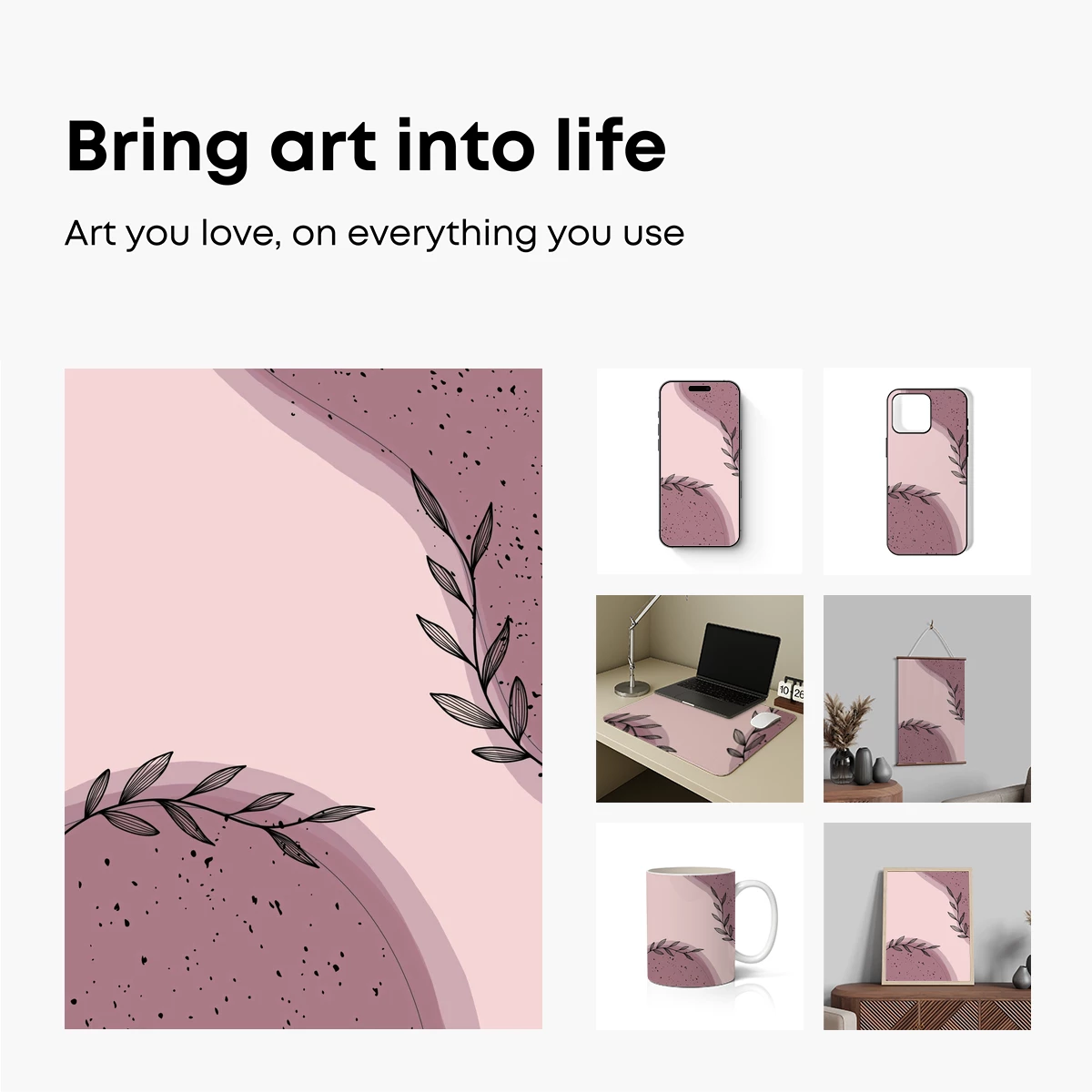 Elegant Sprigs in Pastel Harmony - Image 2