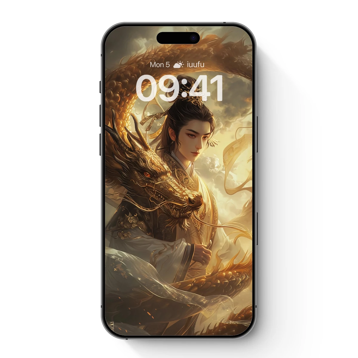 Eternal Dragon Embrace: Mythic Warrior in Golden Serpent's Coil