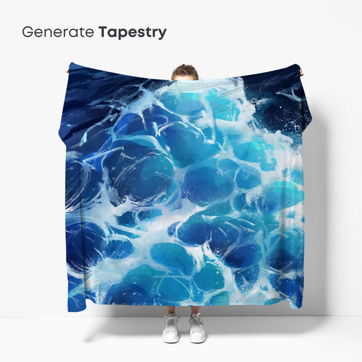 Oceanic Symphony: Blue Bubbles and Waves - Image 5