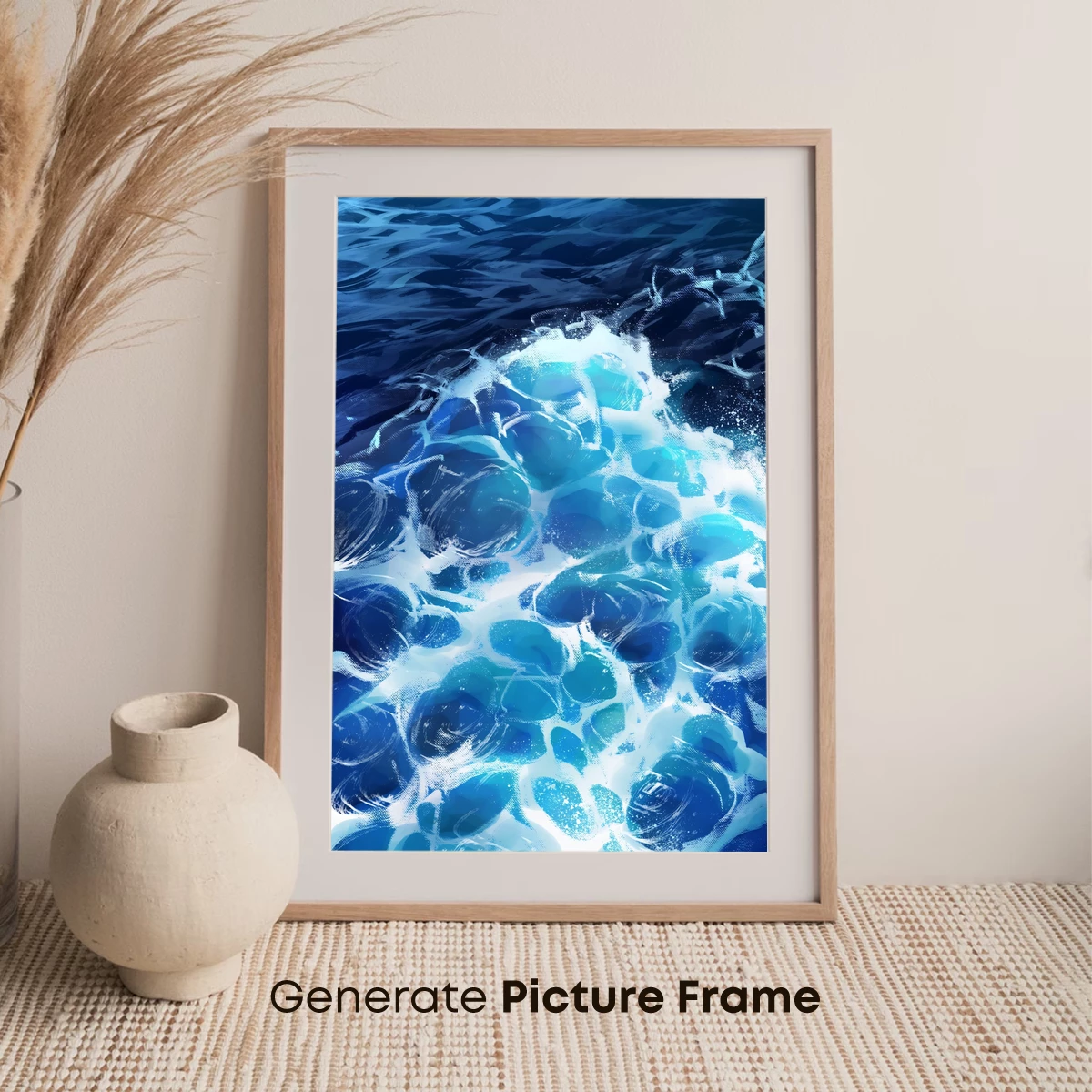 Oceanic Symphony: Blue Bubbles and Waves - Image 7