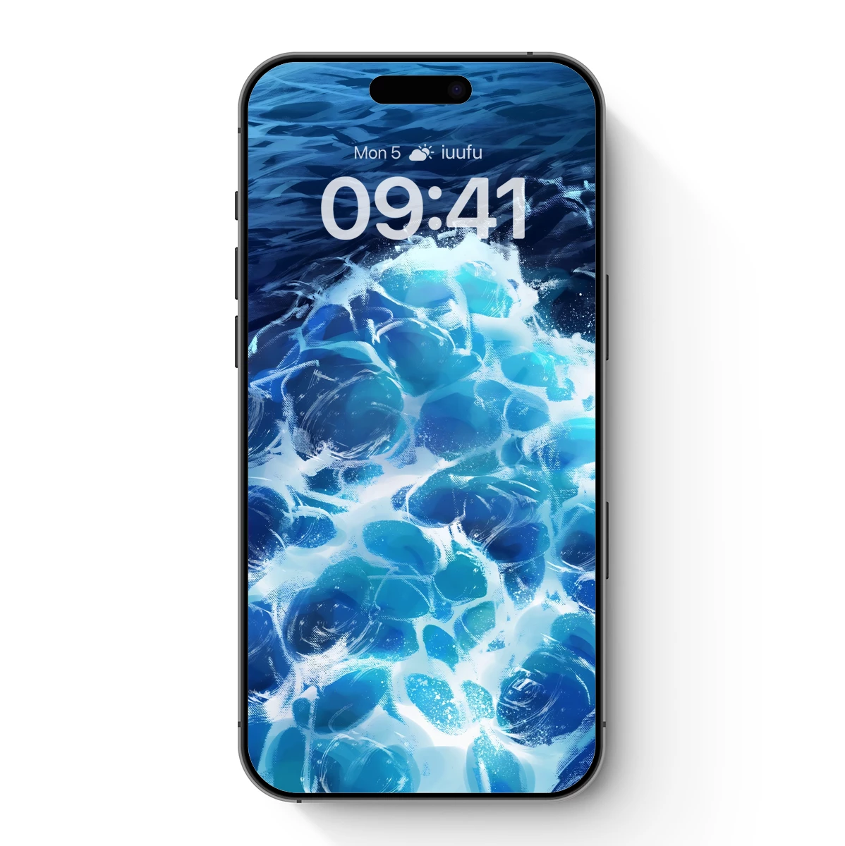 Oceanic Symphony: Blue Bubbles and Waves